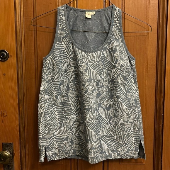 MAKE IT GOOD vintage artistic designers from PDX linen palm leaf print tank XS - Picture 3 of 7